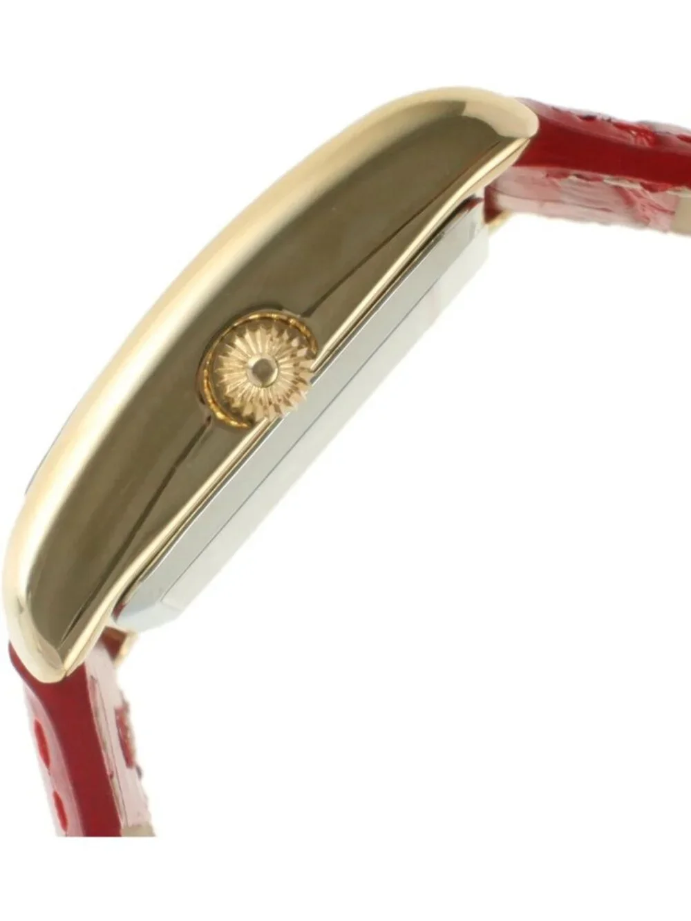 Women's Red Leather Strap Roman Numerals Dial Classic Dress Quartz Wrist Watches